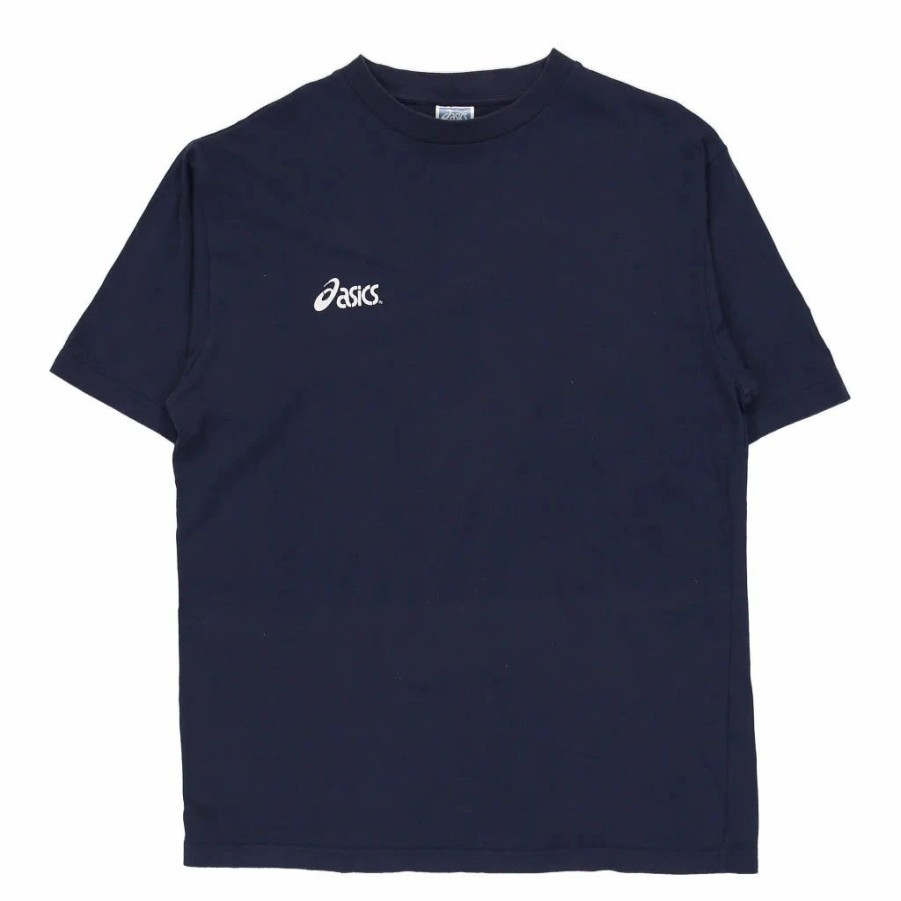 * Vintage Asics T-Shirt Large Navy Cotton | Vintage Tops & T'S