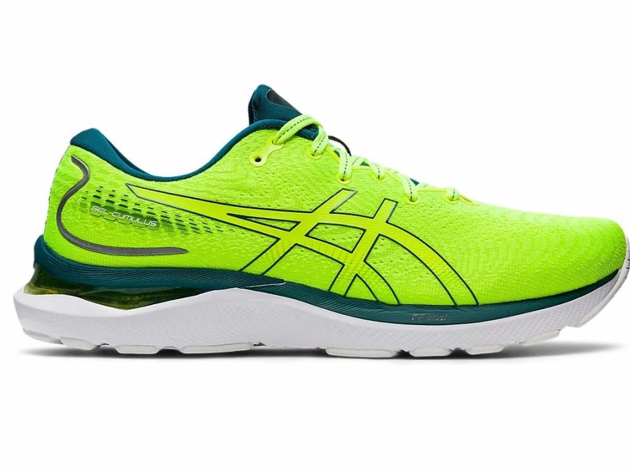 * Asics Men'S Gel-Cumulus 24 (750 Safety Yellow/Velvet Pine) | Footwear