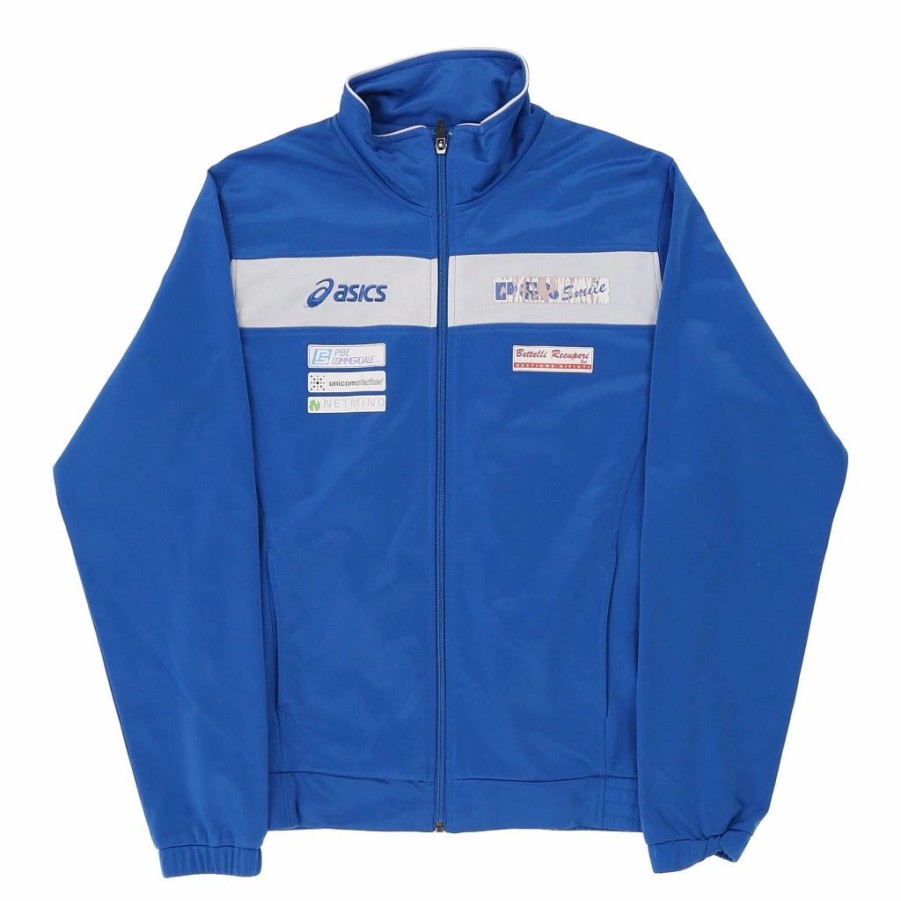 * Vintage Asics Track Jacket Small Blue Polyester | Vintage Jackets & Coats