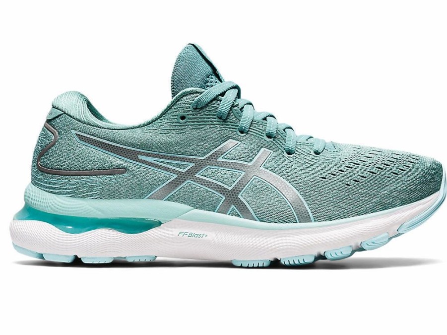 * Asics Women'S Gel-Nimbus 24 Wide (300 Sage/Clear Blue) | Footwear