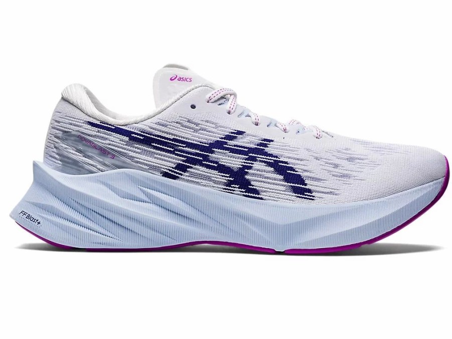 * Asics Women'S Novablast 3 (100 White/Dive Blue) | Footwear