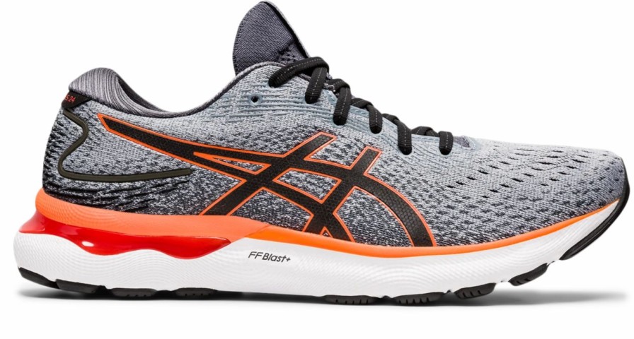 * Asics Men'S Gel-Nimbus 24 Wide (020 Sheetrock/Shocking Orange) | Footwear