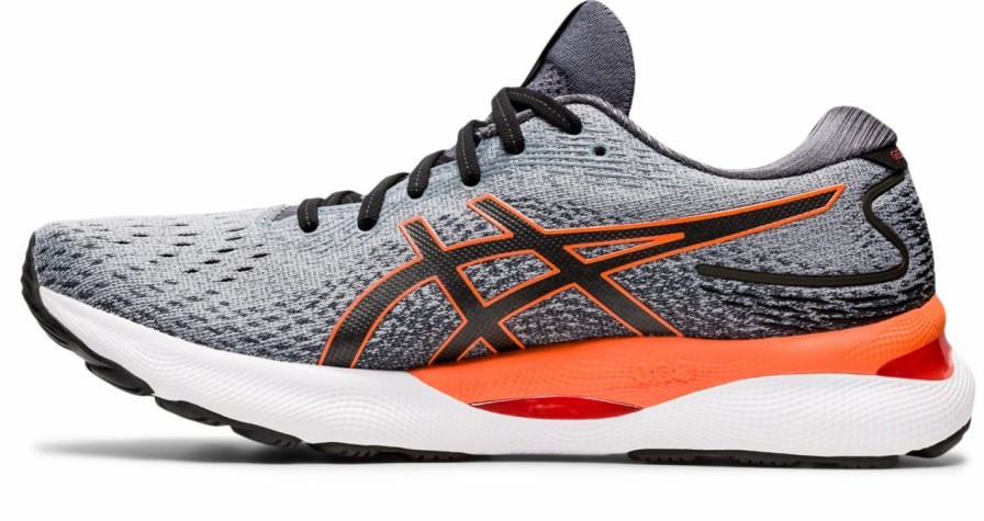 * Asics Men'S Gel-Nimbus 24 Wide (020 Sheetrock/Shocking Orange) | Footwear