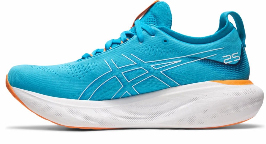 * Asics Men'S Gel-Nimbus 25 (400 Island Blue/Sun Peach) | Footwear