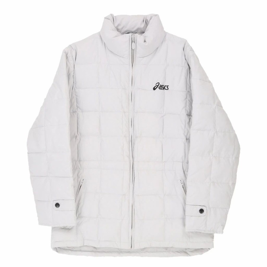 * Vintage Asics Puffer Xl White Polyester | Vintage Jackets & Coats