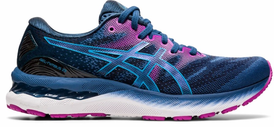 * Asics Women'S Gel-Nimbus 23 (402 Grand Shark/Digital Aqua) | Footwear