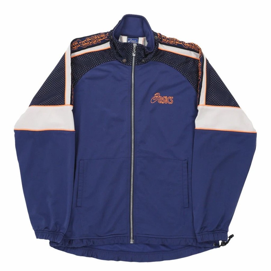 * Vintage Asics Track Jacket Medium Blue Polyester | Vintage Jackets & Coats