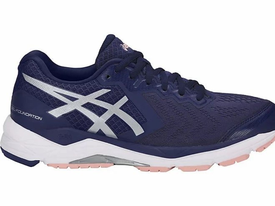 * Asics Women'S Gel-Foundation 13 (4993 Indigo Blue/Silver/Seashell Pink) | Footwear