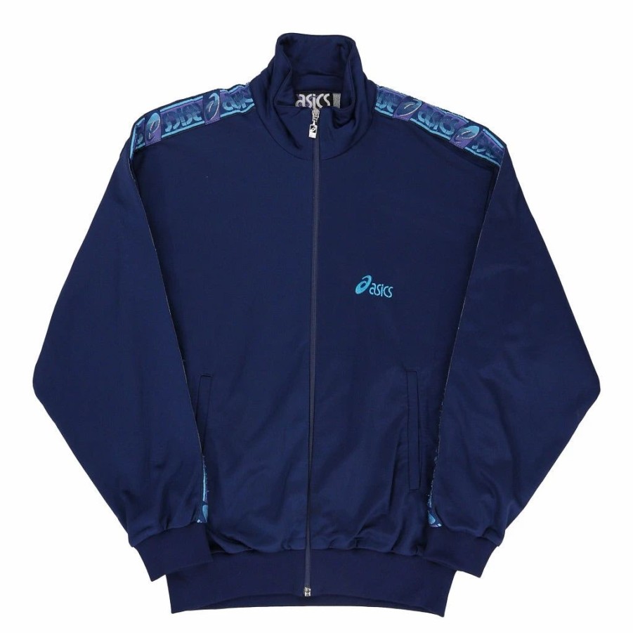 * Vintage Asics Track Jacket Medium Blue Polyester | Vintage Jackets & Coats