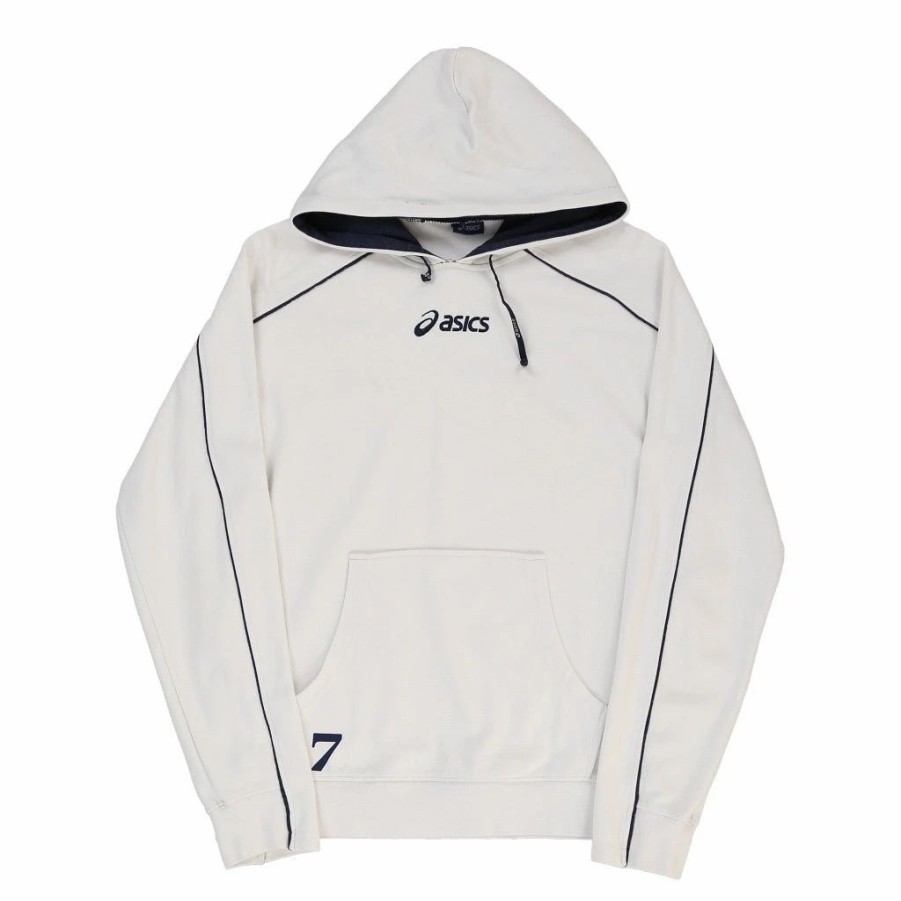 * Vintage Asics Hoodie Small White Cotton Blend | Vintage Sweatshirts & Jumpers