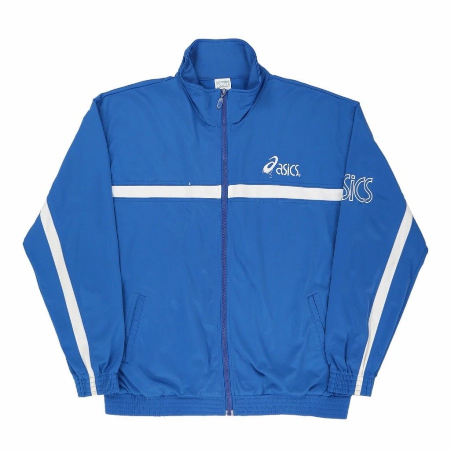 * Vintage Asics Track Jacket Xl Blue Polyester | Vintage Jackets & Coats