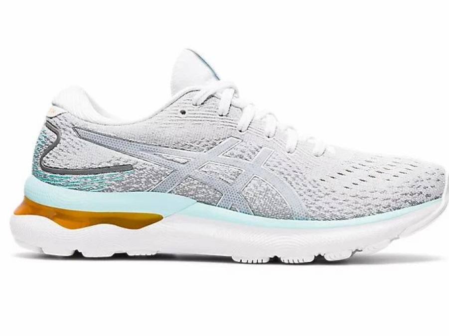 * Asics Women'S Gel-Nimbus 24 (100 White/Pure Silver) | Footwear