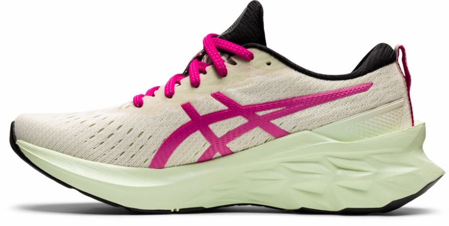 * Asics Women'S Novablast 2 (200 Birch/Pink Rave) | Footwear