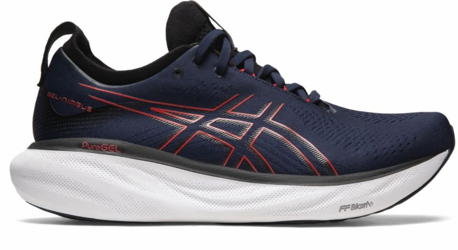 * Asics Men'S Gel-Nimbus 25 (401 Midnight/Electric Red) | Footwear