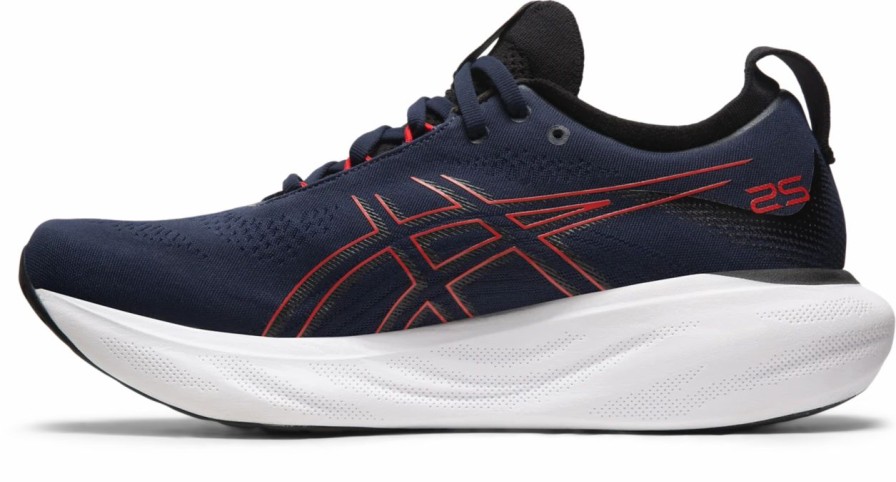 * Asics Men'S Gel-Nimbus 25 (401 Midnight/Electric Red) | Footwear