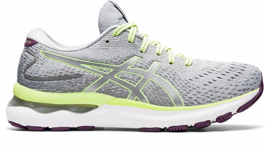 * Asics Women'S Gel-Nimbus 24 (020 Piedmont Grey/Lime Green) | Footwear