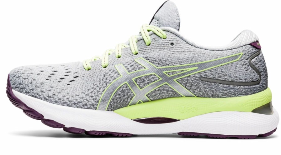 * Asics Women'S Gel-Nimbus 24 (020 Piedmont Grey/Lime Green) | Footwear